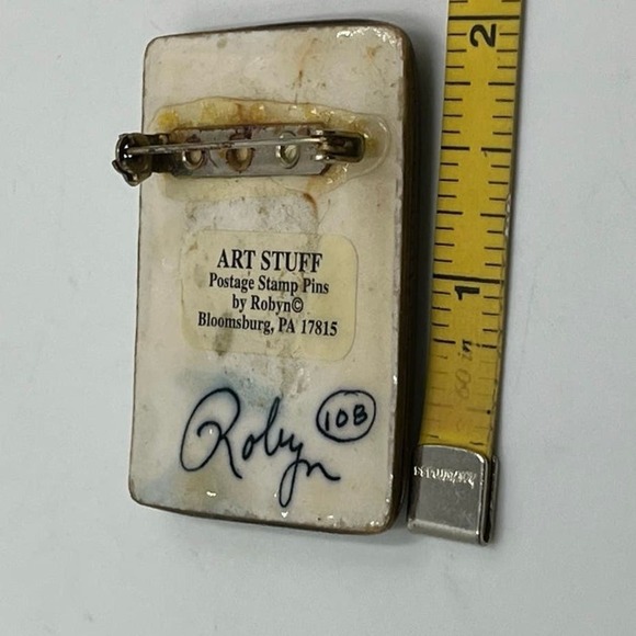 Art Stuff by Robyn 1958 Gardening & Horticulture Postage Stamp Brooch - Picture 9 of 10